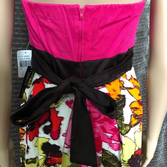 NWT Teeze Me Pink/BrownKnee Length Dress Size 11 - Picture 8 of 8